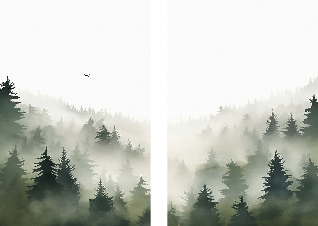 Bird flying over a forest Bird flying over a forest