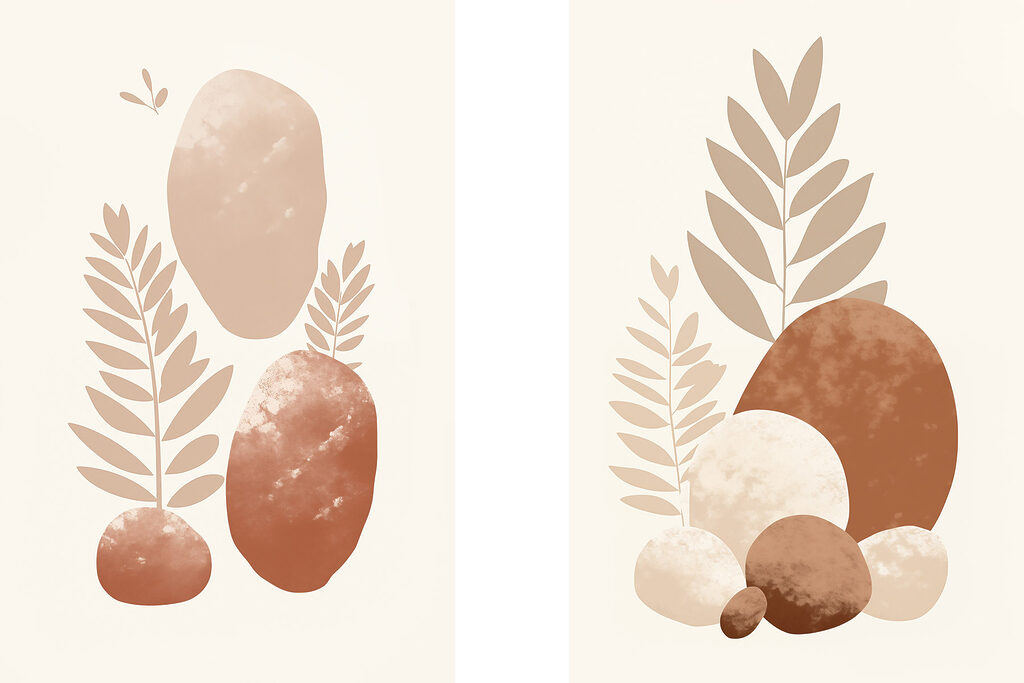 Natural shapes and earthy tones unite Natural shapes and earthy tones unite