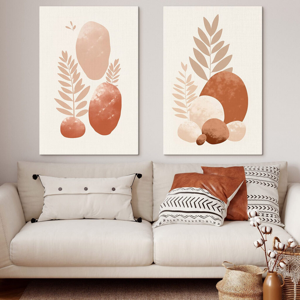 Natural shapes and earthy tones unite Natural shapes and earthy tones unite
