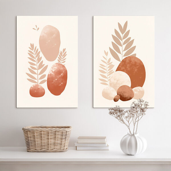 Natural shapes and earthy tones unite Natural shapes and earthy tones unite