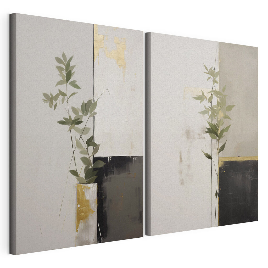 Painting of a plant in a vase Painting of a plant in a vase