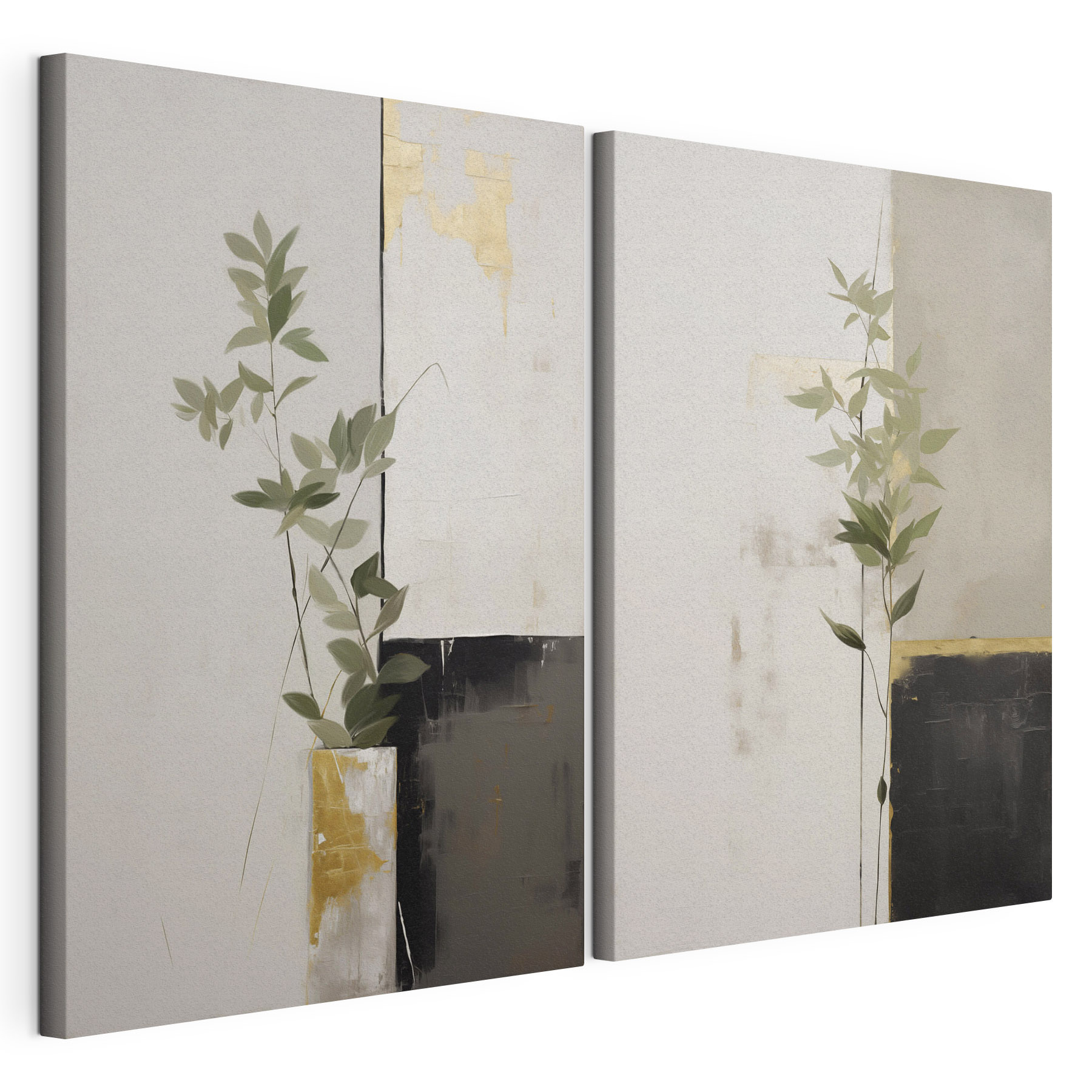Painting of a plant in a vase Painting of a plant in a vase