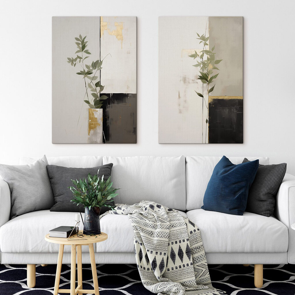Painting of a plant in a vase Painting of a plant in a vase