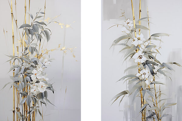 Painting of flowers and leaves Painting of flowers and leaves