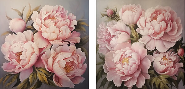 Painting of pink flowers Painting of pink flowers
