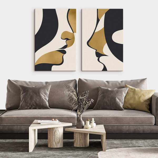 Elegant faces in harmonious contrast