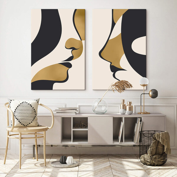 Elegant faces in harmonious contrast