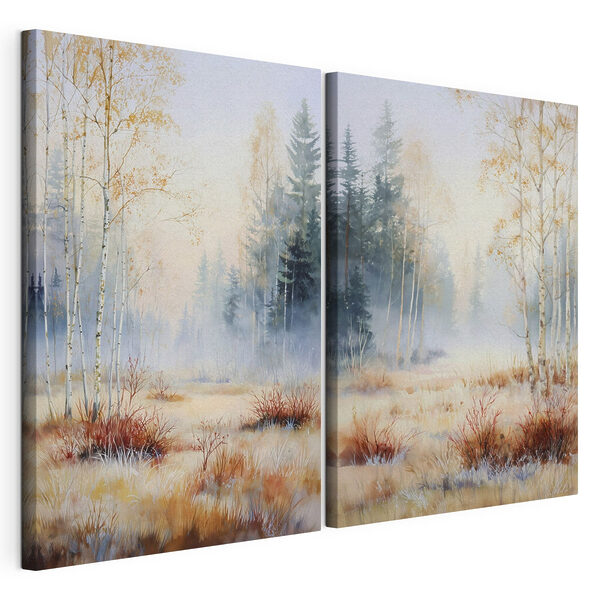 Painting of a forest with trees Painting of a forest with trees