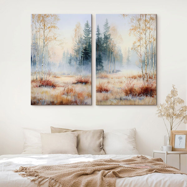 Painting of a forest with trees Painting of a forest with trees