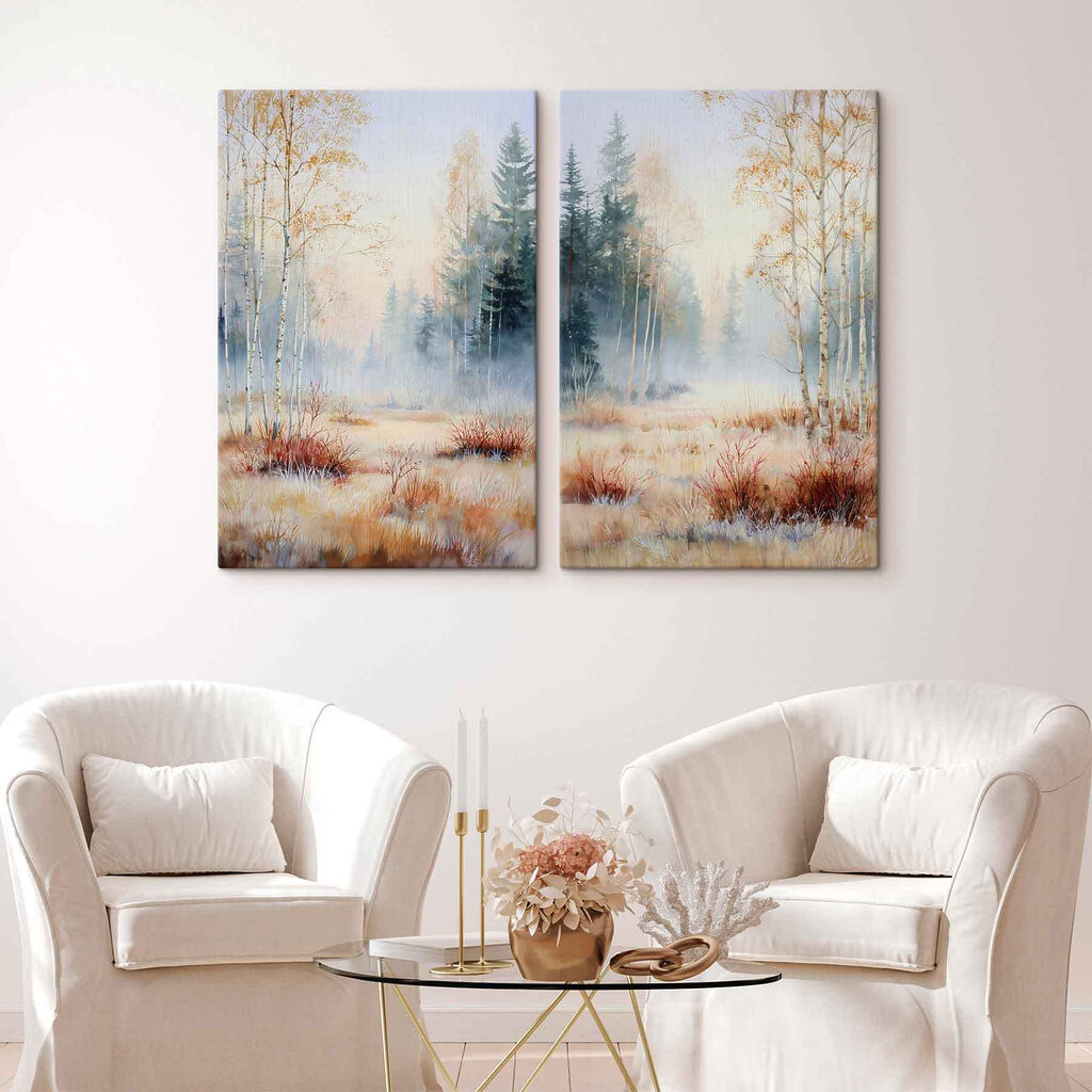 Painting of a forest with trees Painting of a forest with trees