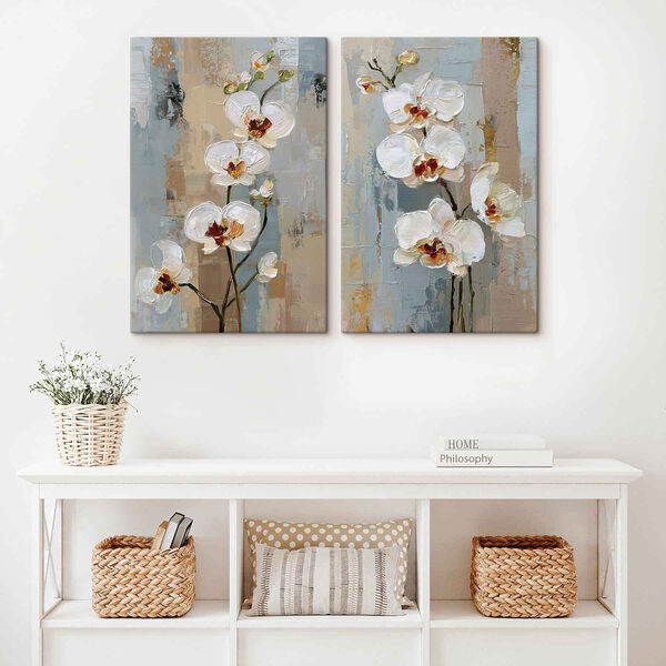 Painting of white flowers Painting of white flowers