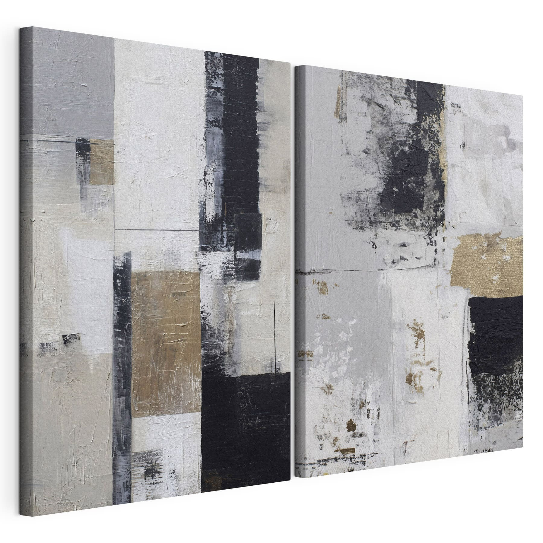 Painting of black and white squares