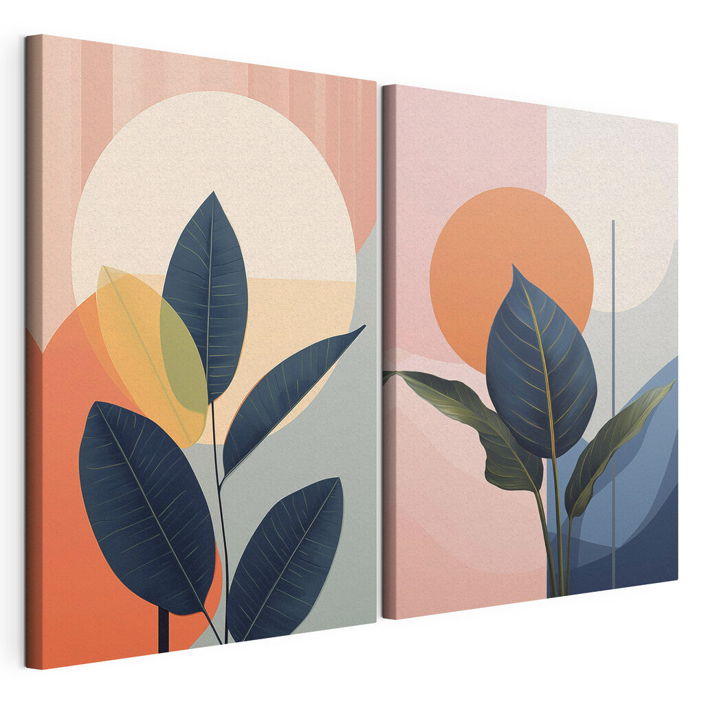 - Lush leaves against vibrant backgrounds