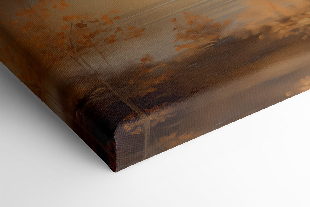 Painting of a mountain and a lake Painting of a mountain and a lake