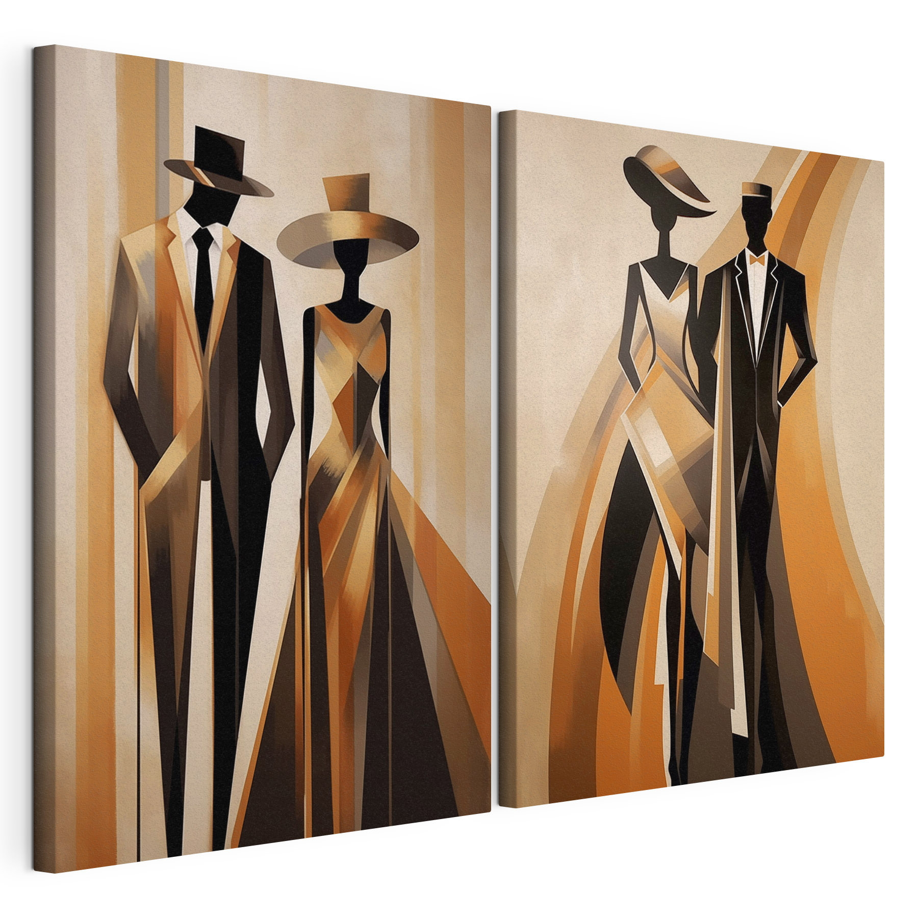 Couple of people in formal attire Couple of people in formal attire
