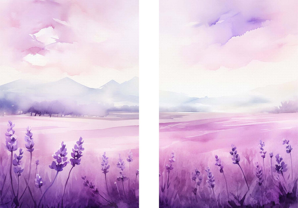 Painting of a lavender field Painting of a lavender field