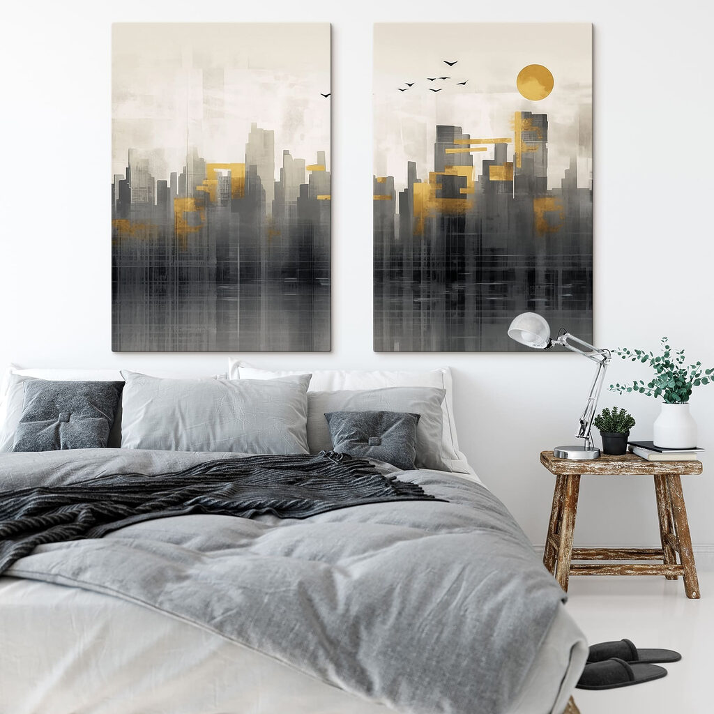 Painting of a city Painting of a city