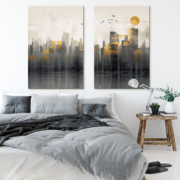 Painting of a city Painting of a city