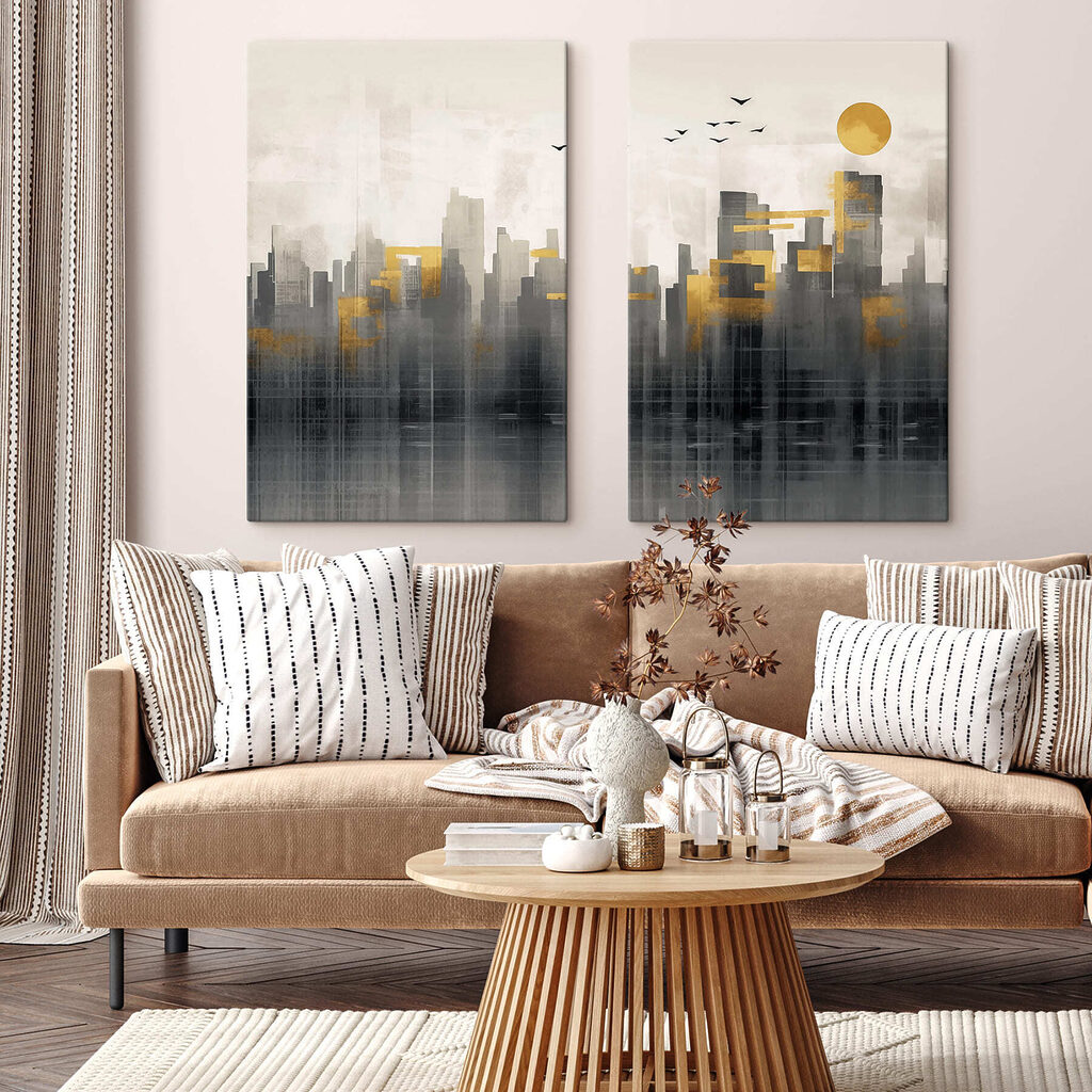 Painting of a city Painting of a city