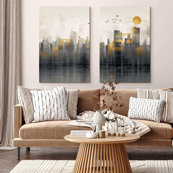 Painting of a city Painting of a city