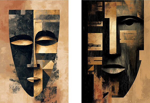 Collage of two masks Collage of two masks
