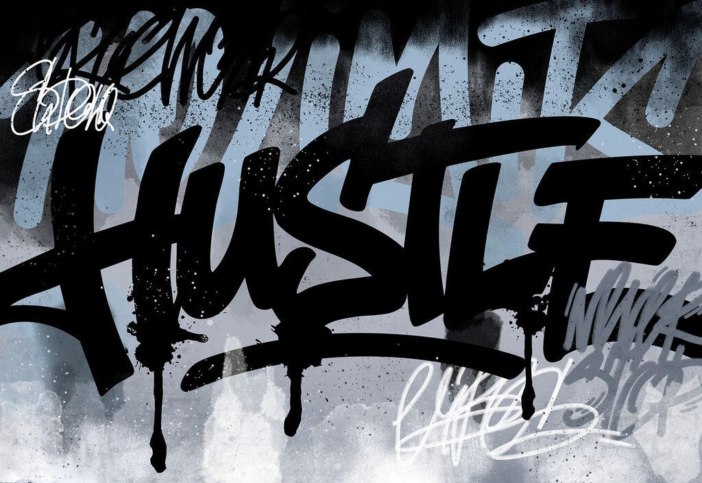 Black and white graffiti Black and white graffiti