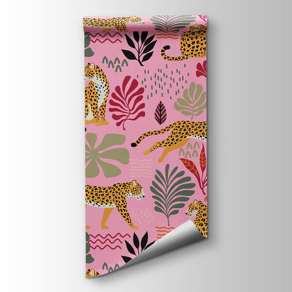 Pattern of leopards and flowers