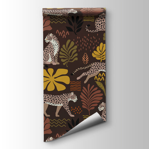 Pattern of leopards and flowers