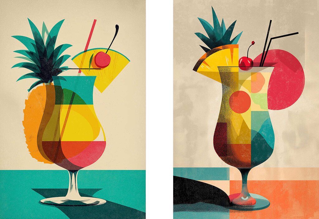 Two images of a drink Two images of a drink