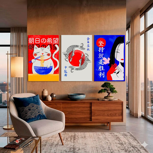 Collage of images of fish and a cup Collage of images of fish and a cup