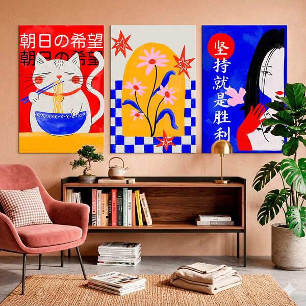 Group of paintings with flowers Group of paintings with flowers