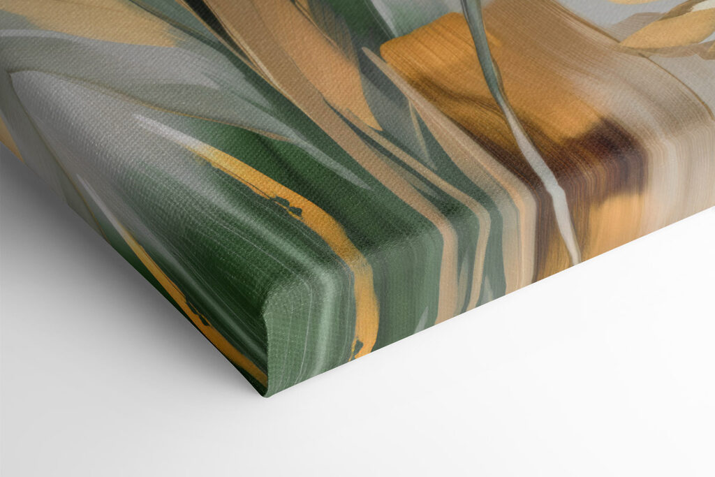 Painting of leaves on a glass surface Painting of leaves on a glass surface