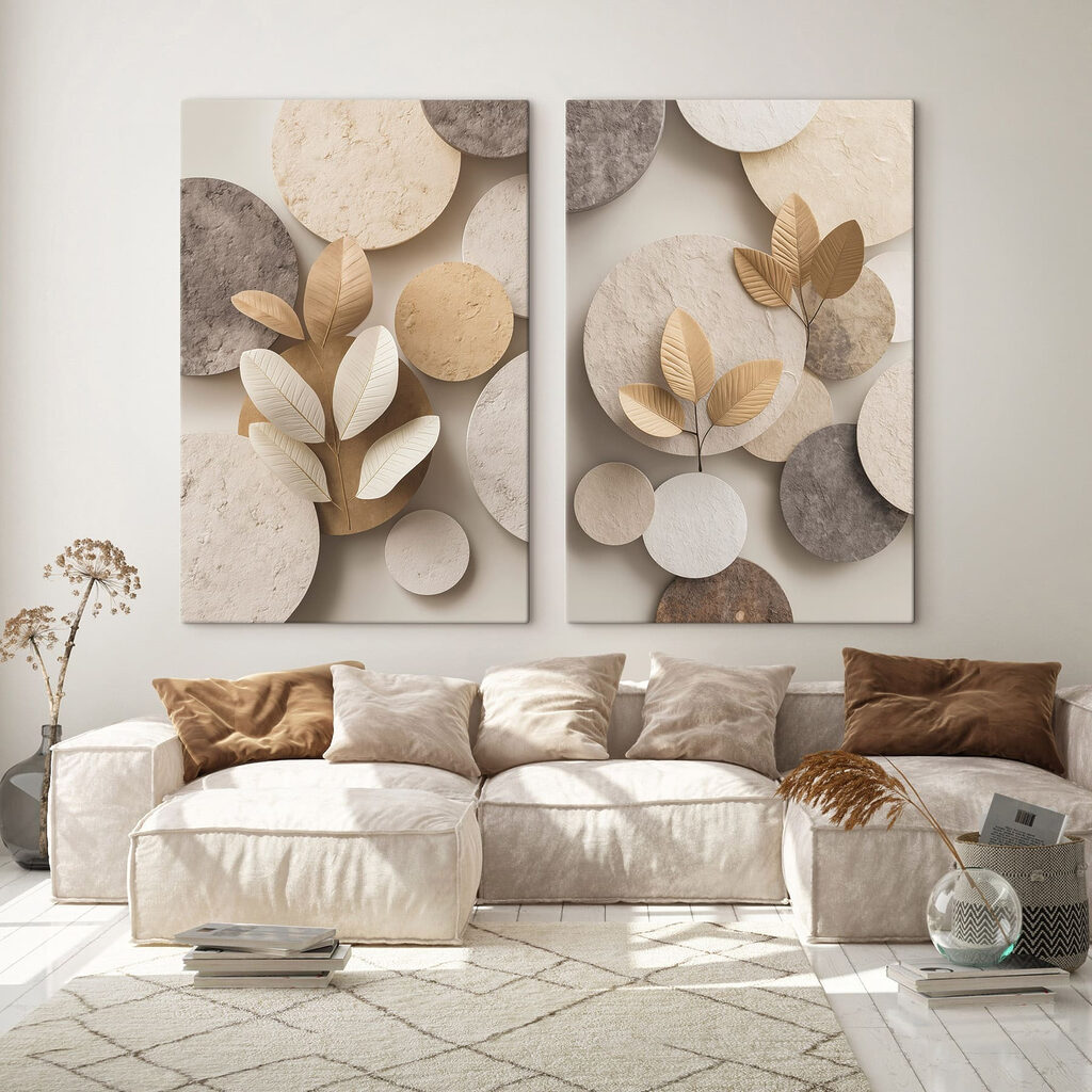 Collage of images of circles and leaves Collage of images of circles and leaves