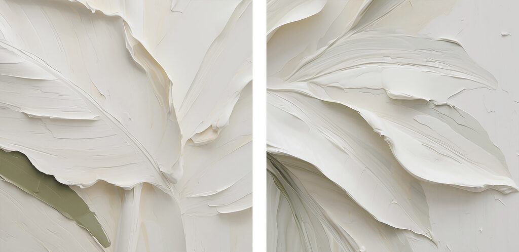Beautifully crafted leaves in varying shades Beautifully crafted leaves in varying shades