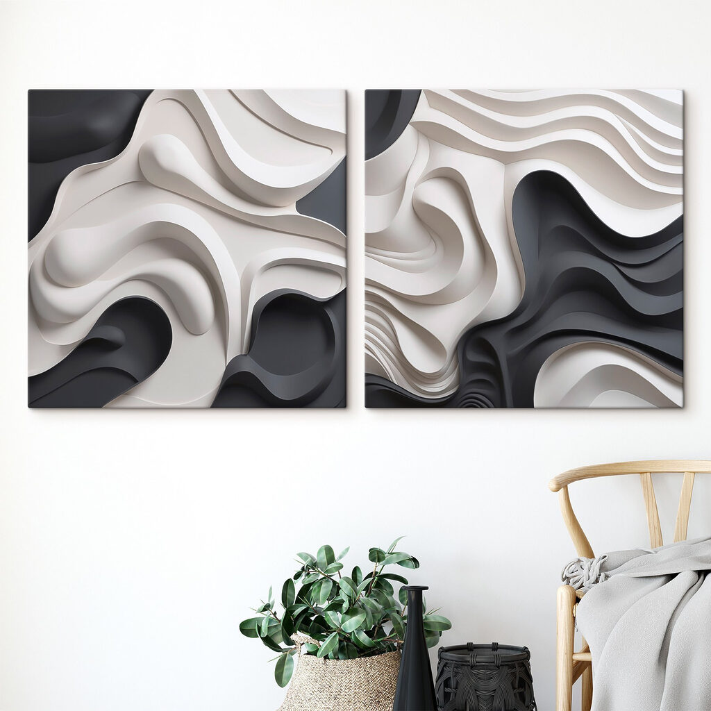 - Fluid shapes in monochrome tones - Fluid shapes in monochrome tones