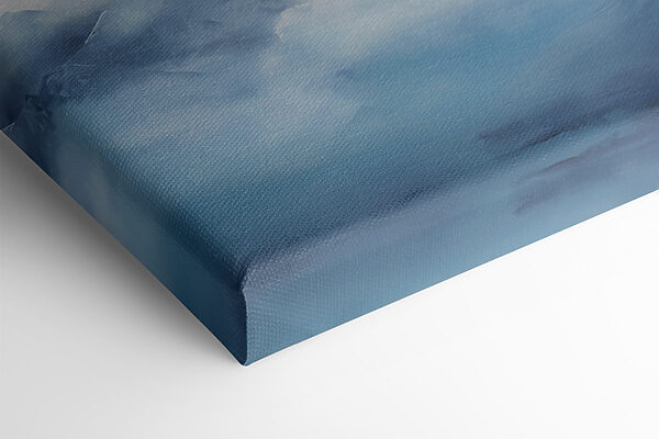 Painting of mountains in fog Painting of mountains in fog