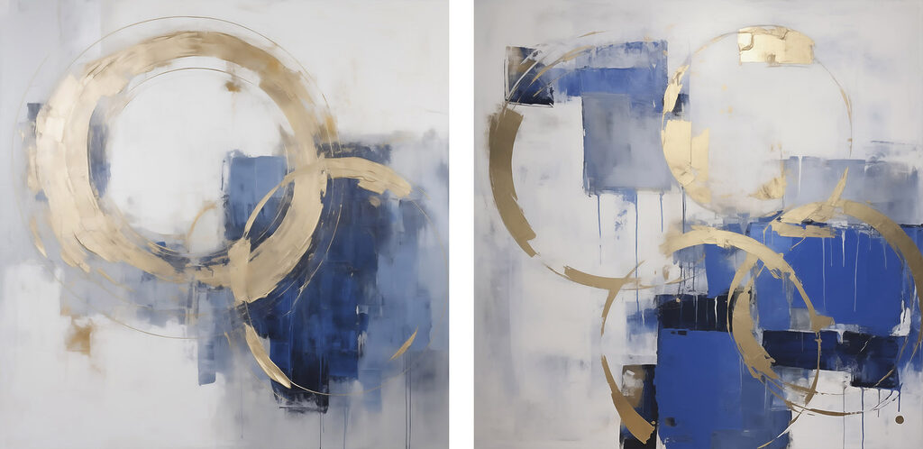 Bold shapes in vibrant blue tones Bold shapes in vibrant blue tones
