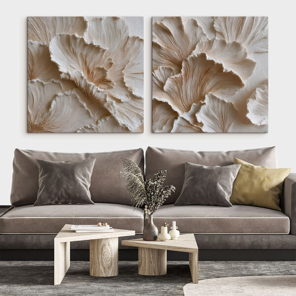 Intricate layers of cream-colored textures Intricate layers of cream-colored textures