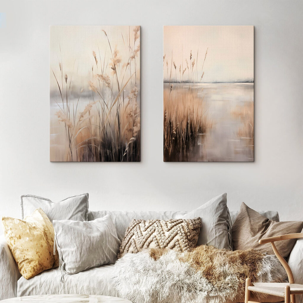 Painting of a marshy area Painting of a marshy area