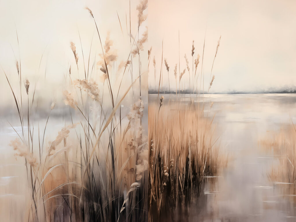 Painting of a marshy area Painting of a marshy area