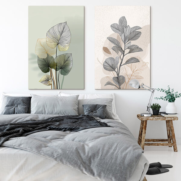 Delicate leaves in soft colors