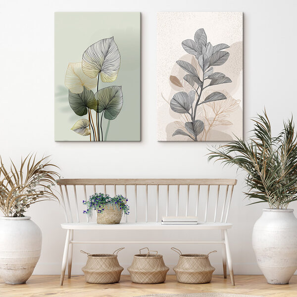 Delicate leaves in soft colors