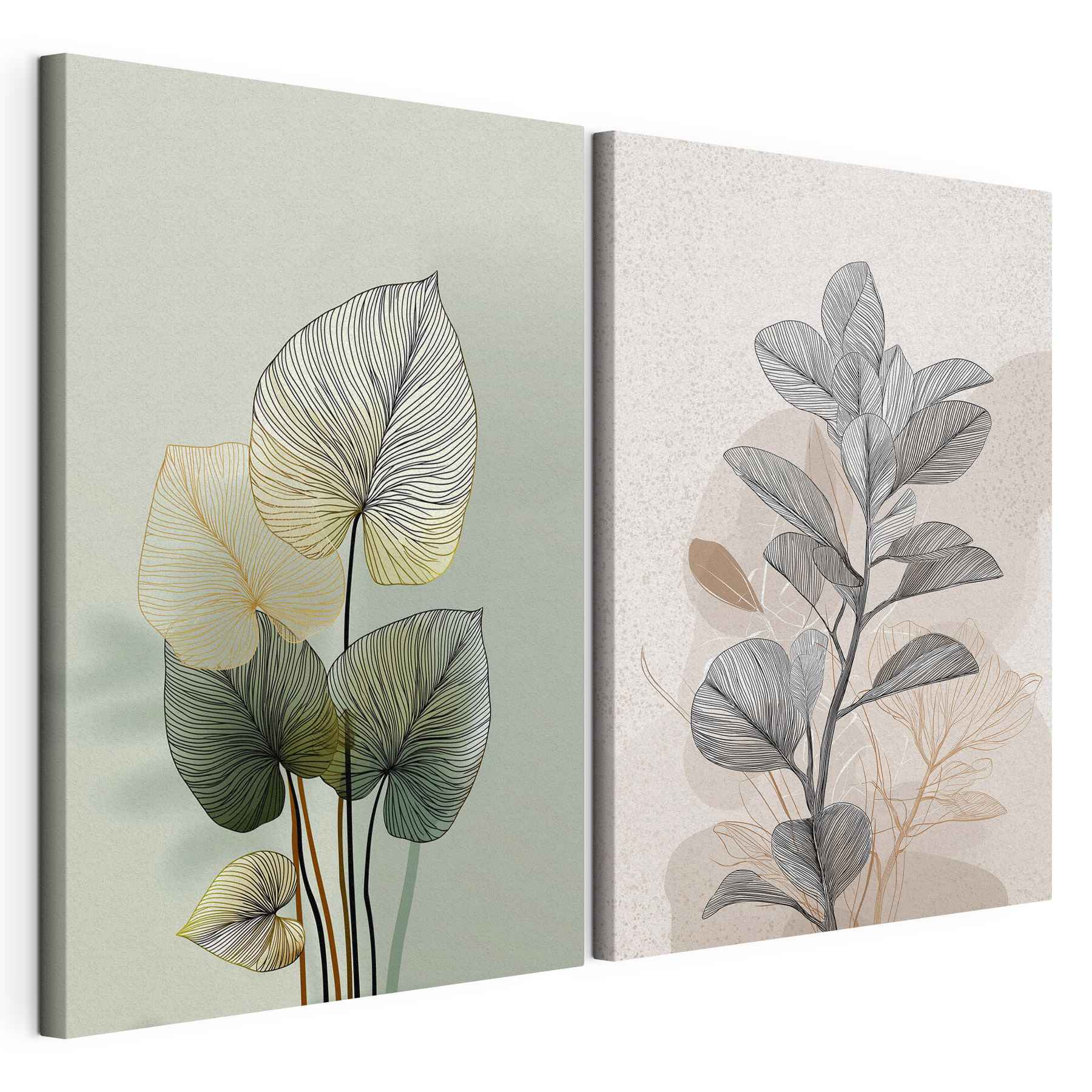 Delicate leaves in soft colors