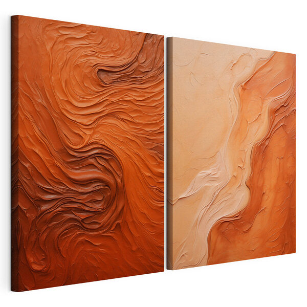 Hullámzó textúrák meleg színekben Moduláris vászonnyomat Hullámzó textúrák meleg színekben