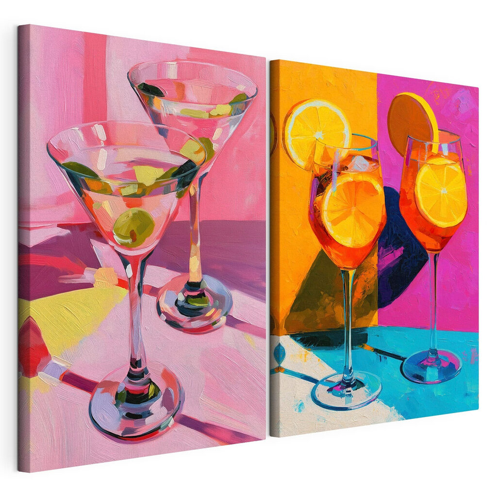 Painting of a couple of martini glasses Painting of a couple of martini glasses