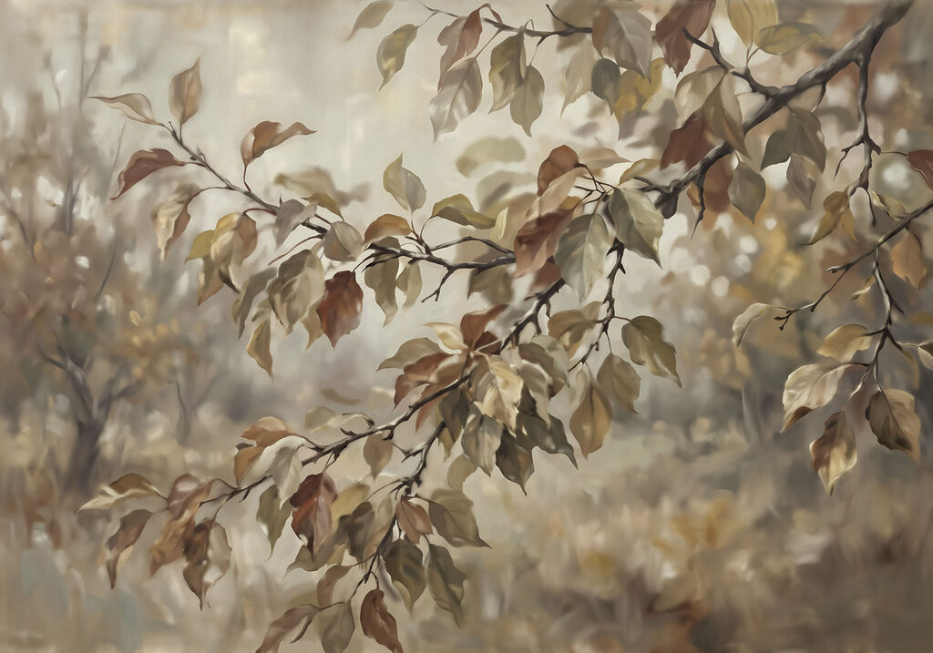 Tree branch with brown leaves Tree branch with brown leaves