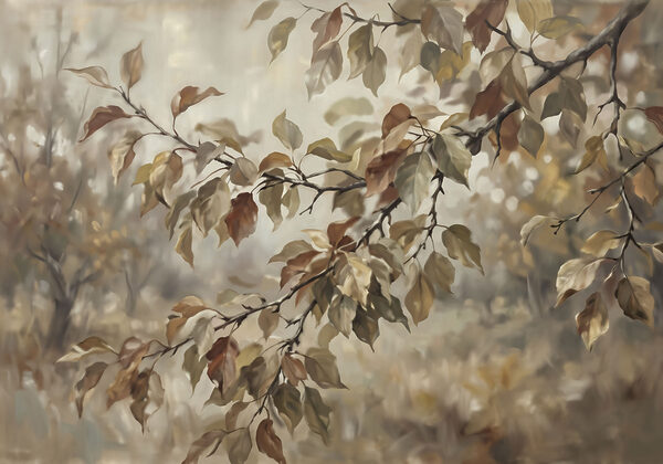 Tree branch with brown leaves Tree branch with brown leaves