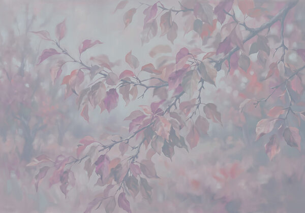 Tree branch with purple leaves