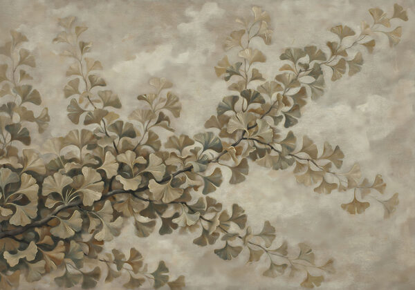 Painting of a branch with leaves Painting of a branch with leaves