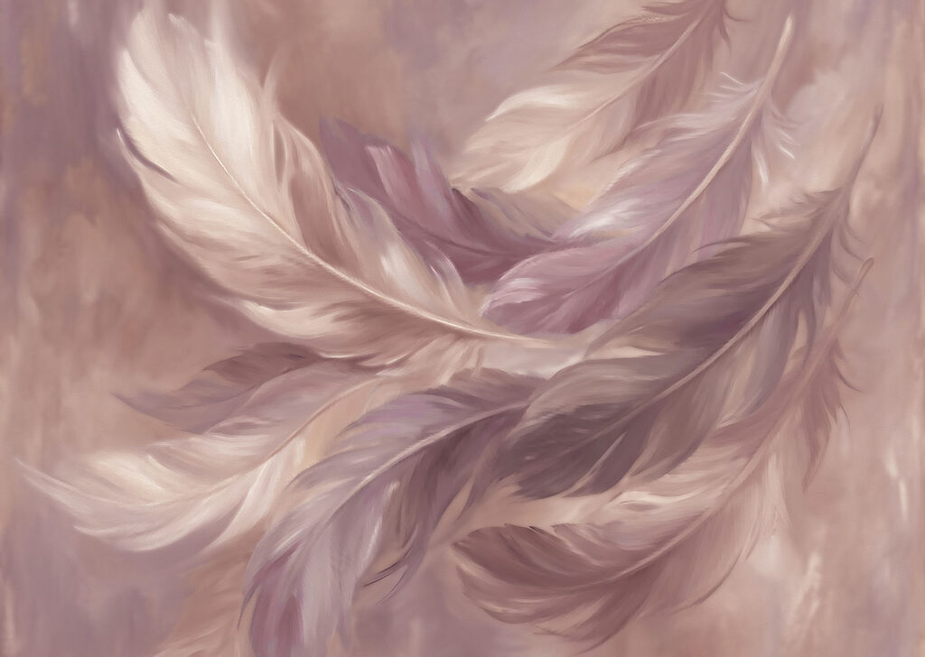 Delicate feathers in soft hues Delicate feathers in soft hues